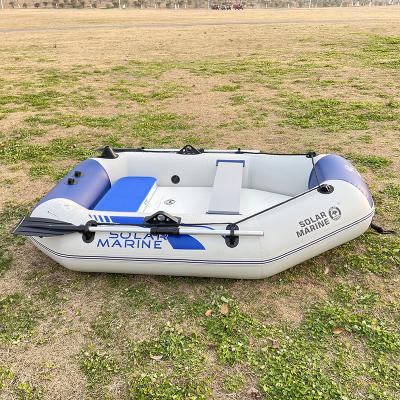 China Wear Resistant Canoe Marine Single Kayak 1.75m PVC Solar Inflatable Boats With Paddles And Pump for sale