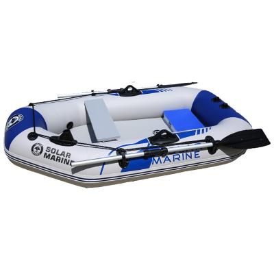 China Inflatable Mat Floor Canoe With Free Air Kayak 2.0 m2 Person PVC Solar Marine Rowing Boat Inflatable Accessories for sale