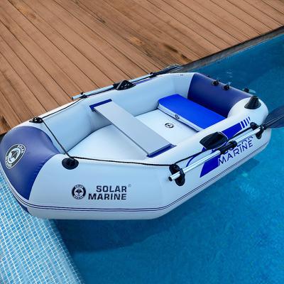 China Single Portable 1.75M PVC Fishing Boat Wear-resistant Folding Inflatable Kayak With Paddles And Inflator for sale