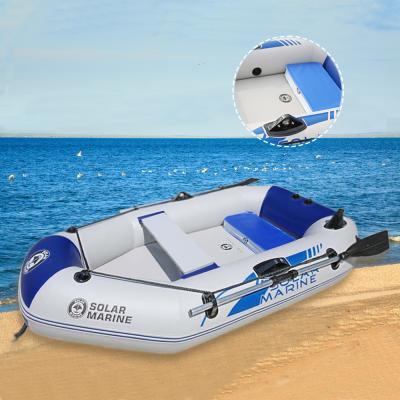 China Single Portable Air Mat Bottom Folding Inflatable PVC Fishing Boat Kayak 175cm With All Accessories for sale