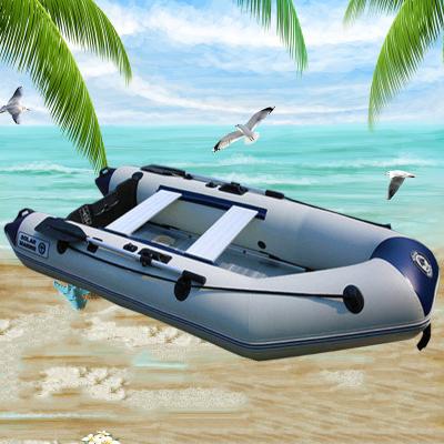 China Solarmarine PVC 9 Person Aluminum Deck 400cm PVC Bottom Inflatable Rescue Boat Water Rescue Boat 0.9mm Thickened Assault Kayak for sale