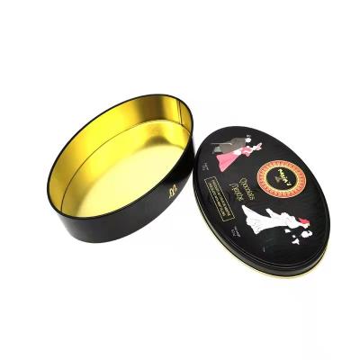 China Household Products High Quality Home Decorative Knife Spoon Packing Oval Empty Metal Tin Box for sale