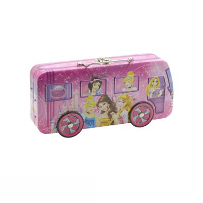 China High Quality Cute School Kids Customize Pencil Cases Metal Boxes With Wheels And Handle for sale