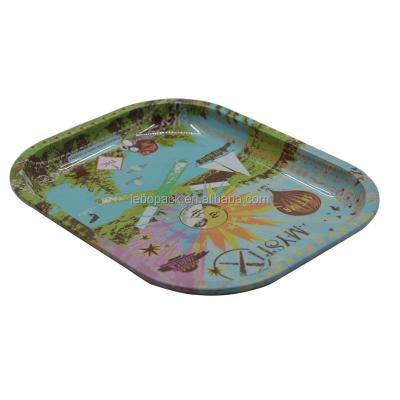 China Gift & High Quality Popular Craft Tin Tray Customized Rectangle Tin Rolling Tray for sale