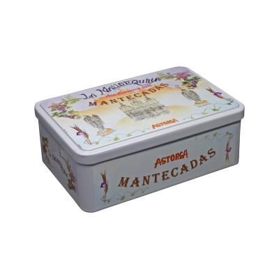 China Gift & Craft Hot Sale Customized Hinged Lid Rectangle Cards Packing Festival Gift Tin Container Metal Boxes Wholesale for sale