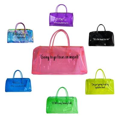 China Fashion Hologram PVC Weekender PVC Clear Duffle Bag Gym Duffel Bags Gym Woman Overnight for sale