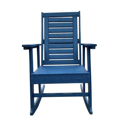 China Modern Easy To Assemble Outdoor Adirondack Chair Oversized Wooden Patio HDPE Rocking Chair for sale