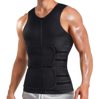 China Adult Frontier Men's Double Waistband Vest Shapewear Reinforced Sweat Rubber Corset for sale