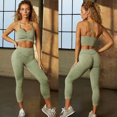 China Breathable Scrub Yoga Suit Sports Bra Female Sexy Long Sleeve High Neck Short Sleeve Hip Lift Yoga Pants Yoga Suit for sale