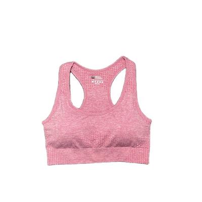 China AliExpress Amazon Breathable Yoga Vest With L Shaped Cup Back Little Jacquard Fitness Sports Seamless Bra for sale