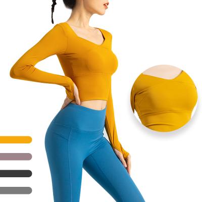 China Yoga Fitness Wear Sport Long Sleeve Breathable Top Selling Women Fitness Top Sleeve Custom Seamless Crop Long Wear for sale