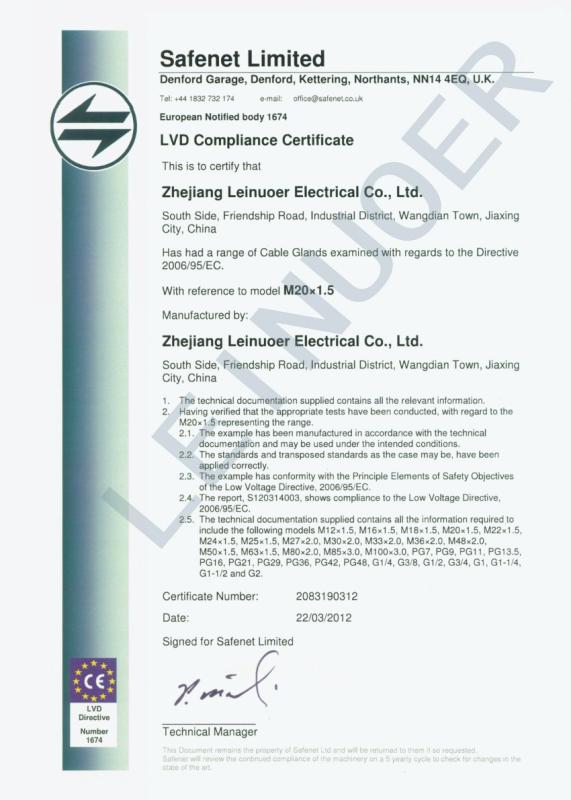 CE - Zhejiang Leinuoer Electrical Co., Ltd.