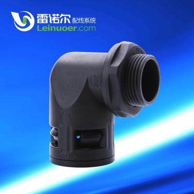 China Connect Black Gray Gray Pipes PG7 PG9 PG11 PG13.5 RoHs 90 Degree Elbow Flexible Hose 2 Way Pipe Fitting CE for sale