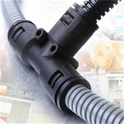 China IP66 PA Industrial Nylon Three Way T Shaped Flexible Hose Connector for sale