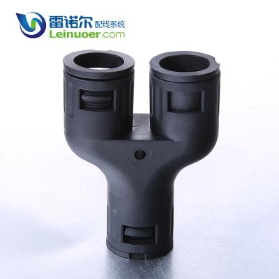 China Pipe 3 Way Plastic Y-shaped Nylon Connector For Plastic Pipe Conduit for sale