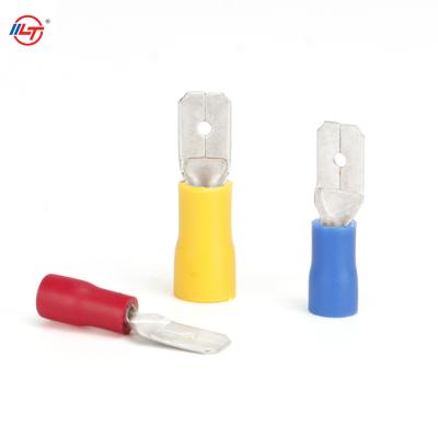 China Power Spade Terminal Blue Brass Insulated Terminal Male And Terminal Female for sale