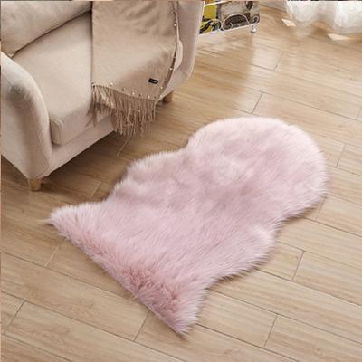 China Washable Soft Faux Fur Polyester Area Rug Plush Shaggy Rugs Bedroom Living Room Floor Bedside for sale