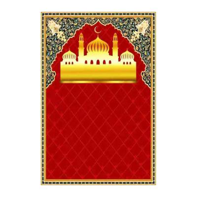 China Washable Multiple Uses Digital Printing Palace Polyester Velvet Crystal Carpet Camping Soft Muslim Prayer Mat for sale