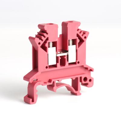 China Wire Connecting HONGYI Factory Price Copper Plastic Conector Din Rail Screw Ground Anti Flaming Din Rail Screw Terminal Block for sale