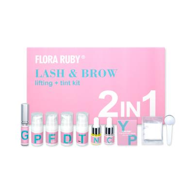 China Easy Perm With Tools Quick Shipping OEM 2 In 1 Eyelash Lifting Lift Kit Eyelash Perming Lash&Eyebrow Tint Kit for sale