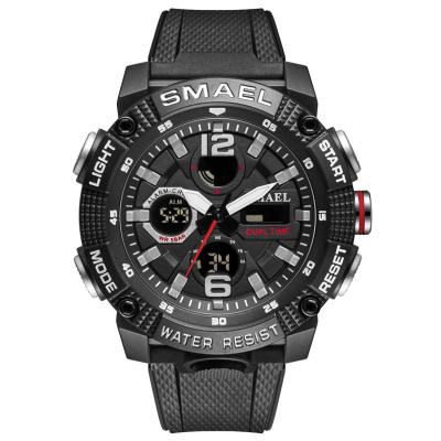 China SMAEL 8039 Dual Alarm Fashion Quartz Digital Watch Display Men's Watch for sale