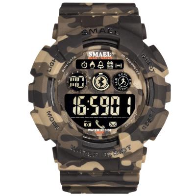 China SMAEL 8013LY High Quality Outdoor Army Camouflage Military Blue-tooth Sports Waterproof Smart Watch Online Round for sale