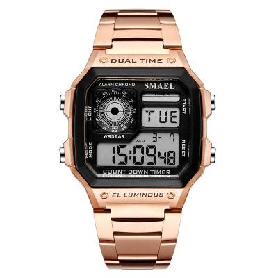 China China SMAEL 1818 Automatic Date Waterproof Rose Gold Alloy Men Wristwatch Square Waterproof Electronic Digital Price With Stainless Free Shipping for sale