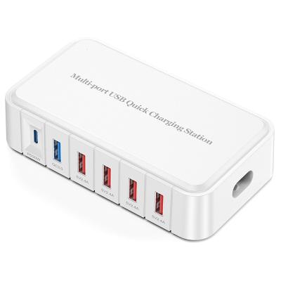 China Smart 20w 18w 9v 2a 5v 3a 12v 1.67a Mobile Phone 6 Port Multi Port USB Port Wall Charger for sale