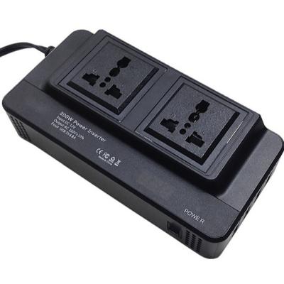 China USA Japan European Style Universal Plug 200w Car Power Inverter 12v DC to AC Home Inverter 168*83*43mm for sale