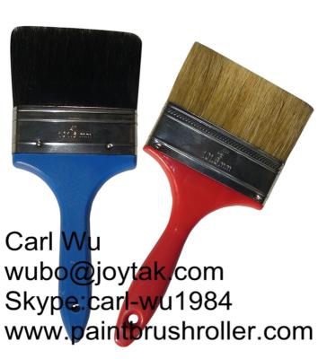 China Natural bristle Chinese bristle synthetic mix 2 piece paint brush sets wood handle plastic handle 4 inch PBS-006 for sale