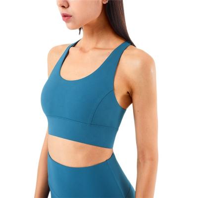 China Womens Breathable Tank Top Padded Running Sports Bra Workout Yoga Crop Top for sale