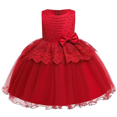 China Breathable Children's Dress Princess Kids Wedding Dress Girl's Bow Bow Dress for sale