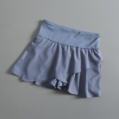 China Anti-wrinkle high-end women's sports yoga shorts skirt solid color fitness high waist women's sports shorts for sale