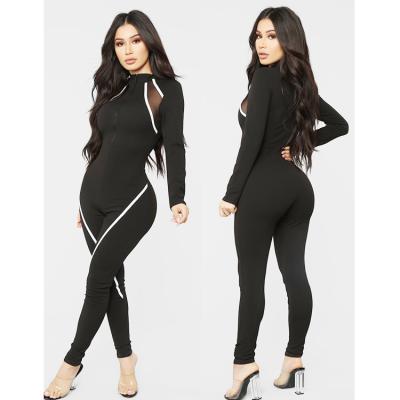 China New Arrival S1255 Mesh Jumpsuit Antibacterial Joint Jumpsuit Custom Made Yoga Wear Women's Jumpsuit for sale