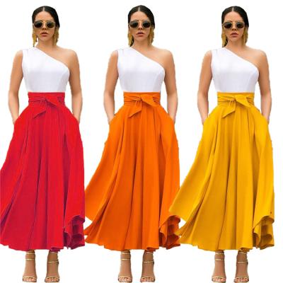 China Clothing Women Midi Dress Fashion Solid Color Women Anti-static Umbrella Skirt for sale