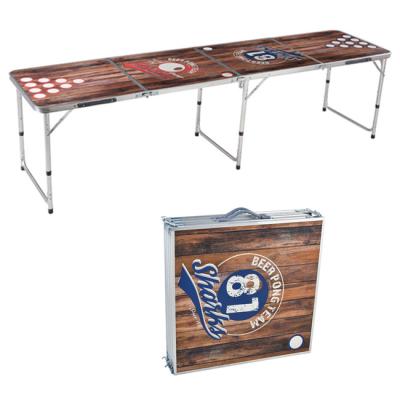 China Durable Hardware Mini 8ft Foldable Portable Aluminum Bound Makers Beer Pong Game Custom Table for sale