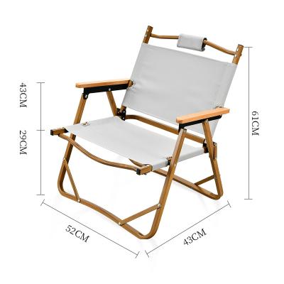 China Folding lightweight detachable popular outdoor portable picnic furniture beech wooden canvas kermit chair for sale