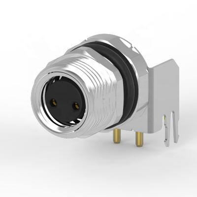 China Industry M8 Un-coded 2 PIN Front Lock Waterproof Connector for sale