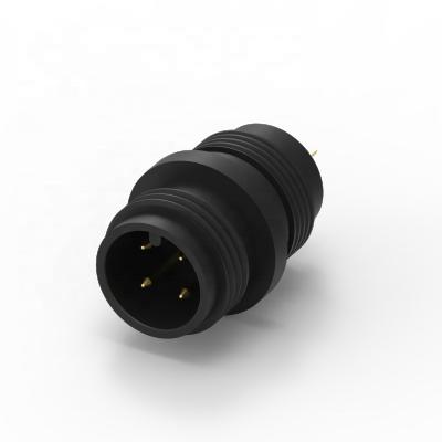 China Industry M12 Un-Coded 4 PIN Molded With Waterproof Cable Connector for sale