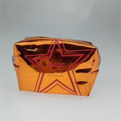 China Fashion Custom Logo Small Fashion Promotion Glazed PU Cosmetic Bag for sale