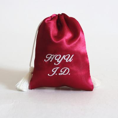 China Custom Personalized Wigs Wholesale Satin Small Drawstring Bag for sale