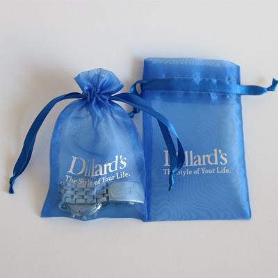 China Gift Low Price Custom Printed Drawstring Organza Pouches Jewelry Packaging Bags for sale