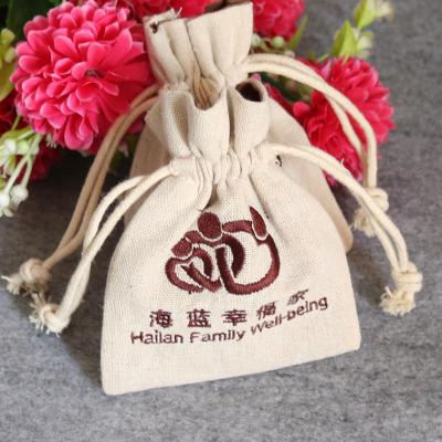 China Recyclable Custom Design Canvas Cotton Sachet Bag Gift Pouch Drawstring Bag for sale