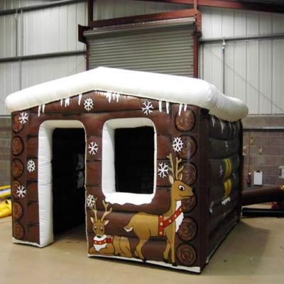 China 0.40mm-0.60mm PVC Tarpaulin or Oxford Christmas Outdoor Inflatable Snow House, Christmas Inflatable Booth, Inflatable Santa House with Customized Design for sale