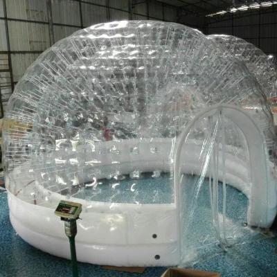 China 0.40mm-0.60mm pvc tarpaulin or oxford custom design inflatable transparent bubble tent with good price for sale