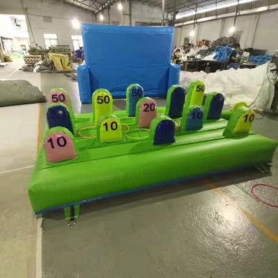 China Best Quality 0.55mm PVC Tarpaulin Or 0.60-0.90mm PVC Tarpaulin Carnival Ring Toss Game Inflatable Ring Toss Interactive Game With Customized Design for sale