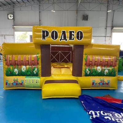 China Best quality 0.55mm PVC tarpaulin or 0.60-0.90mm PVC tarpaulin hot new design inflatable mechanical bull ride game, inflatable rodeo bull mat with good price for sale