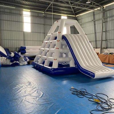 China Best Quality 0.90mm PVC Tarpaulin Most Durable Inflatable Floating Climbing Tower Slide, Inflatable Water Climbing Floating Tower Toys with Cheap Price for sale