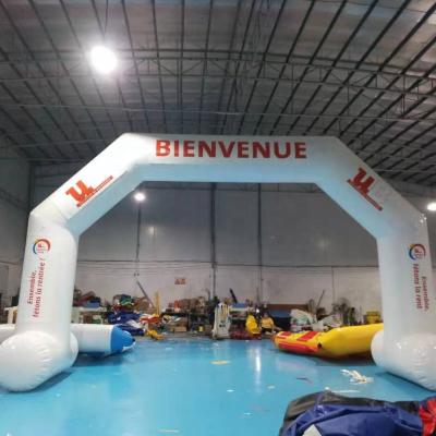 China 0.6mm pvc tarpaulin hot sale newest style of sport inflatable arch with stablized for 0.6mm pvc tarpaulin sealed work for sale