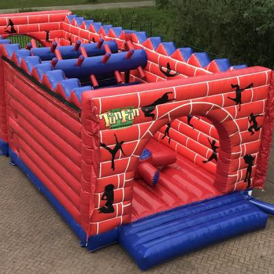 China Best quality 0.55mm PVC inflatable extreme obstacle course interactive tarpaulin game, inflatable obstacle tunnel with good price for sale